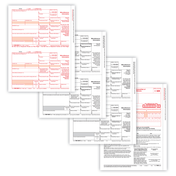 ComplyRight® 1099-MISC Tax Forms, 4-Part, 2-Up, Copies A/B/C, Laser, 8-1/2"" x 11"", Pack Of 25 Form Sets -  6105925OD