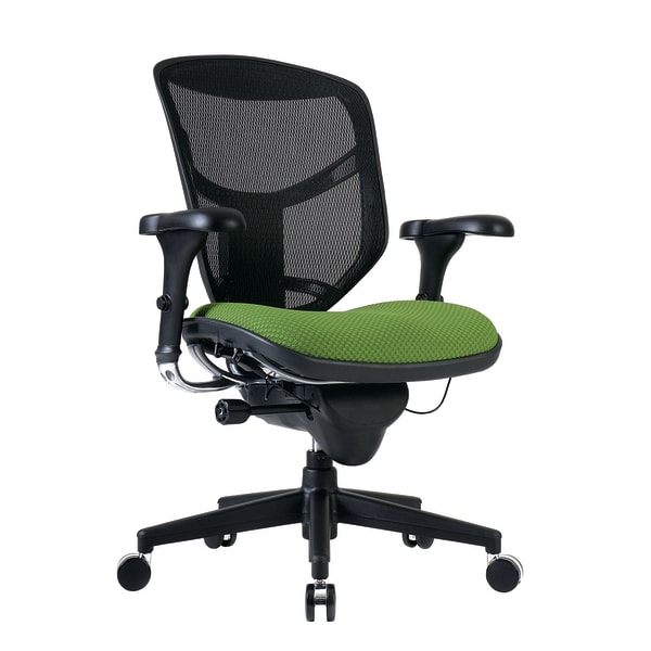 WorkPro® Quantum 9000 Series Ergonomic Mesh/Premium Fabric Mid-Back Chair, Black/Lime, BIFMA Compliant -  VQUANTUMAS90809