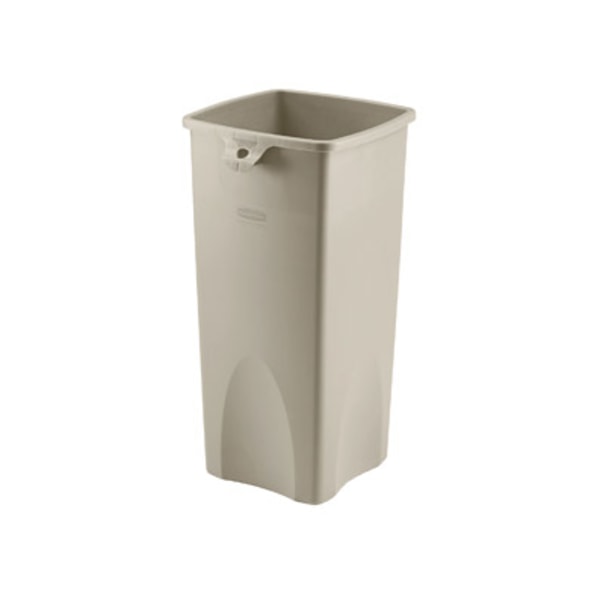 Rubbermaid Commercial Untouchable Square Container - 23 gal Capacity - Square - Crack Resistant - 32.9"x16.5"x 15.5" Depth - Plastic - Beige