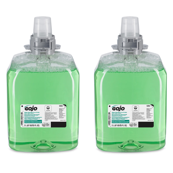 Expiration date 07/2018/ Gojo®  GOJ526302  Melon Foam Hair/Body Wash Refill  2 / Carton  Clear Green  67.6 fl oz (2 L)