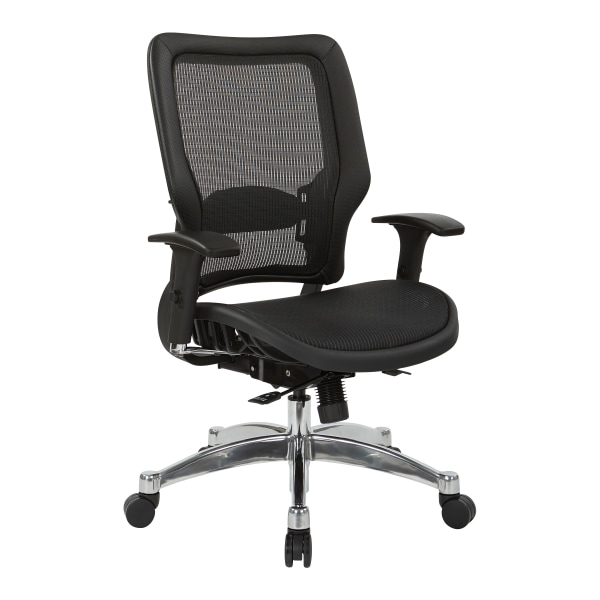 Office Star Space Seating 63 Series Ergonomic Vertical Mesh Mid-Back Chair, Black