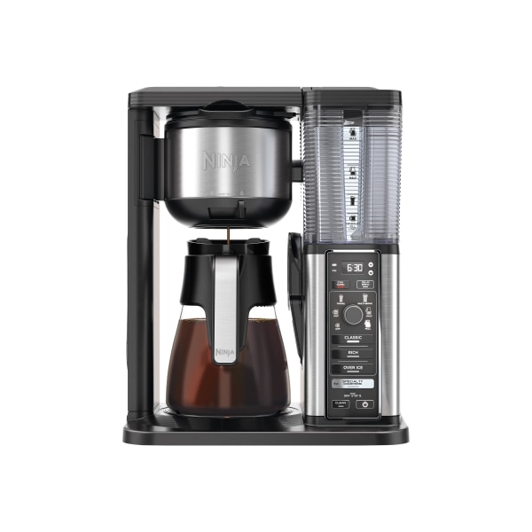 Ninja Specialty Coffee Maker with Glass Carafe - Programmable - 1.56 quart - 10 Cup(s) - Multi-serve - Frother - Black, Stainless Steel - Glass Carafe