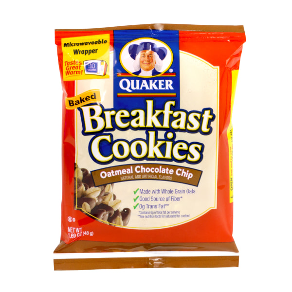 UPC 030000273265 product image for Quaker Breakfast Cookies, Chocolate Chip, Box Of 50 | upcitemdb.com