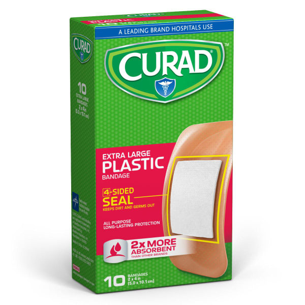 CURAD® Plastic Adhesive Bandages, 2"" x 4"", Tan, Case Of 24 -  CUR47437RB