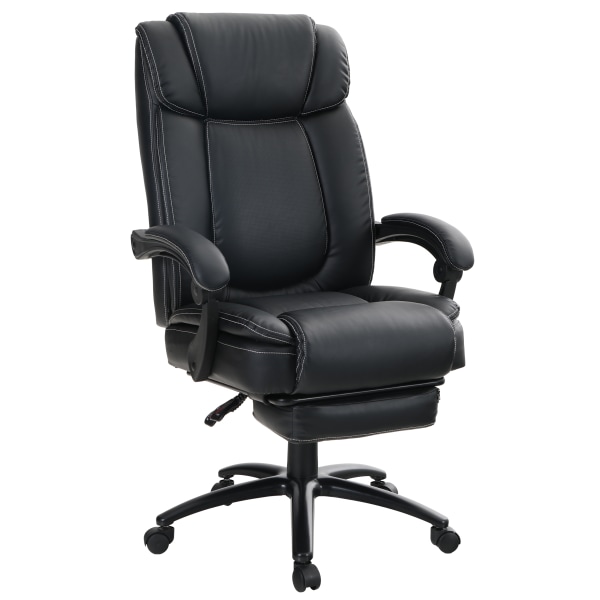 ALPHA HOME Ergonomic Faux Leather High-Back Big And Tall Executive Office Chair, Black -  IF084