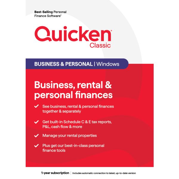 Quicken® Classic Business & Personal, 1-Year Subscription, Windows®, Product Key -  170455