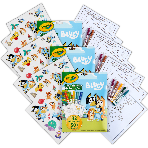 Crayola Color & Sticker Activity Set, Bluey, Pack Of 3 Sets