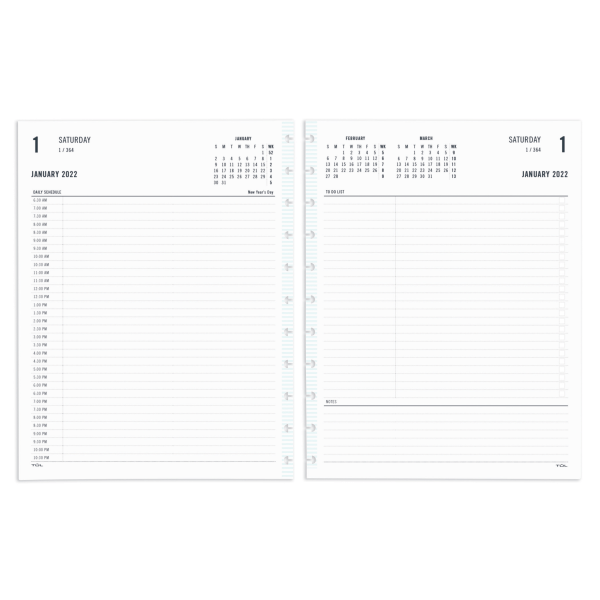 TUL Discbound Daily Refill Pages, Letter Size, Fashion, 2 Pages Per Day, January To December 2022, TULLTFLR-2PGF
