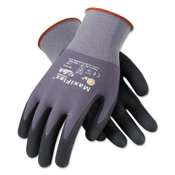 Bouton® MaxiFlex® Ultimate™ Nitrile Gloves, Medium, Black/Gray, Pack Of 12 Pairs -  34-874/M