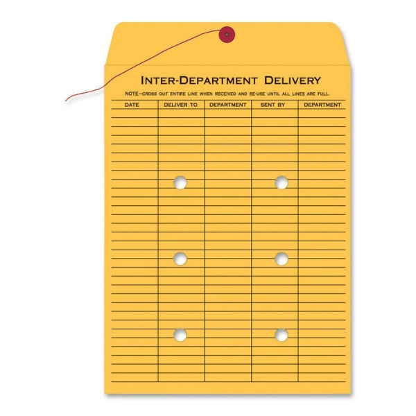 Photos - Envelope / Postcard Quality Park Inter-Department Envelopes, 10" x 15", Button & String, 20 Recycled, Brown, Pack Of 100 63564
