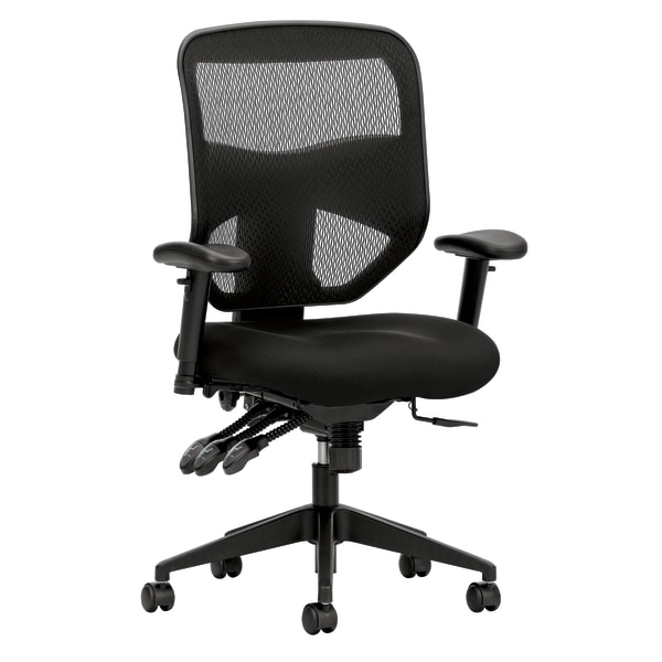 HON® Prominent™ Mesh/Fabric High-Back Task Chair, Black -  VL532MM10