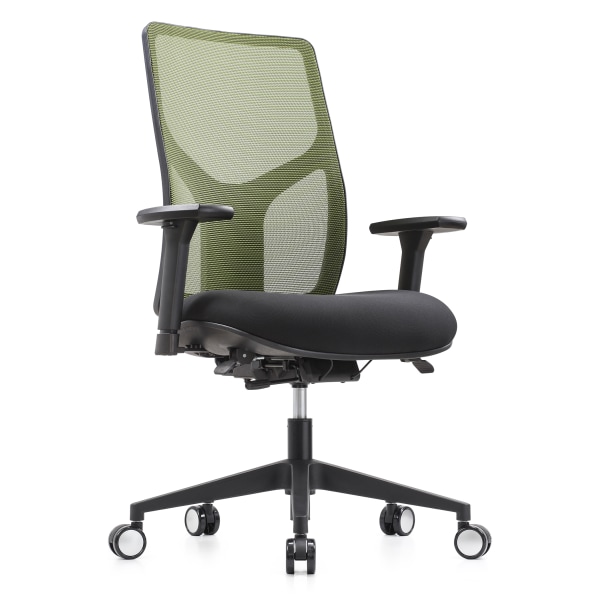 WorkPro® 4000 Series Multifunction Ergonomic Mesh/Fabric High-Back Executive Chair, Olive Green/Black, BIFMA Compliant -  V-4000-SPOL