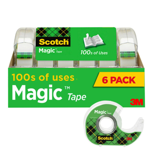 Scotch Magic Tape Dispensers 3/4 in. x 650 in. 6 Dispensers