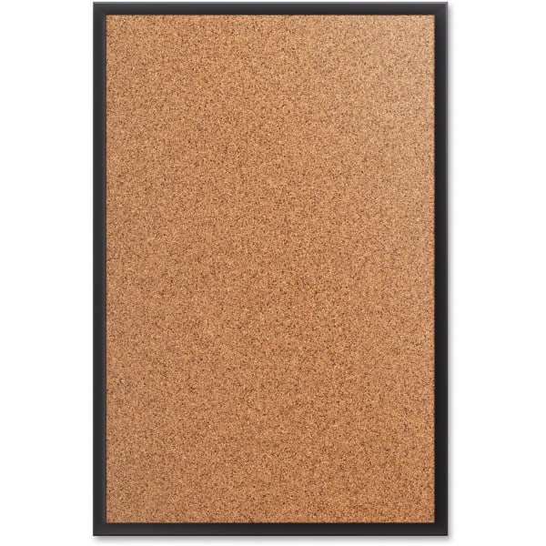 Quartet Classic Cork Bulletin Board 48" x 36" - Black