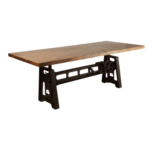 Coast to Coast Sunny Solid Wood Adjustable Height Dining Table, 30""H x 84""W x 36""D, Del Sol Brown -  69210