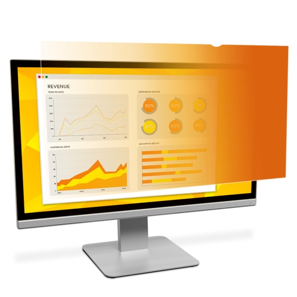 3M Gold Privacy Filter Screen for Monitors, 23 Widescreen (16:9), Reduces Blue Light, GF230W9B