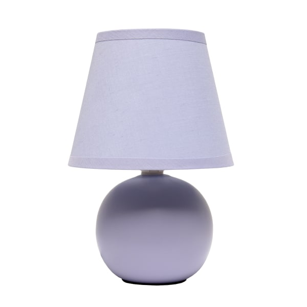 Simple Designs  Mini Ceramic Globe Table Lamp, 8.66""H, Purple -  LT2008-PRP
