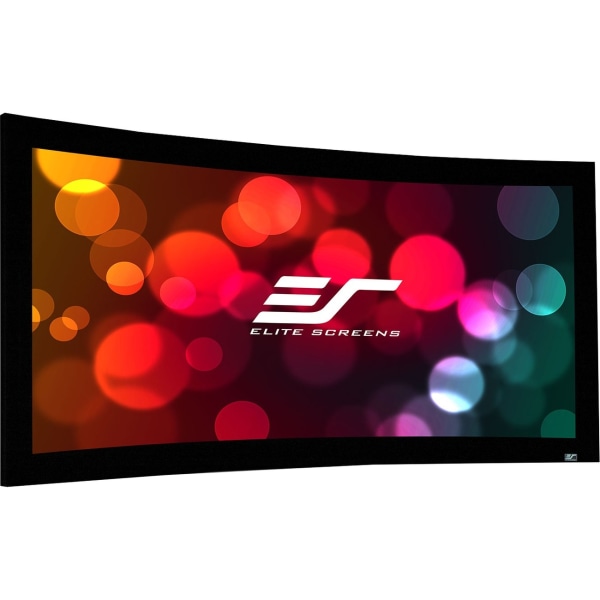 Elite Screens Lunette Series  135inch Diagonal 169 Sound Transparent Perforated Weave Curved Home Theater Fixed Frame Projector Screen Curve135H