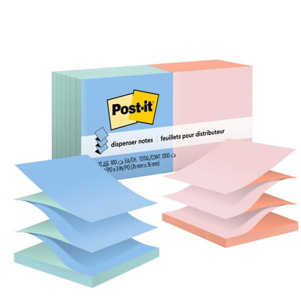 Photos - Self-Stick Notes Post-it Pop Up Notes, 12 Pads, 3 in x 3 in, Clean Removal, School Supplies 