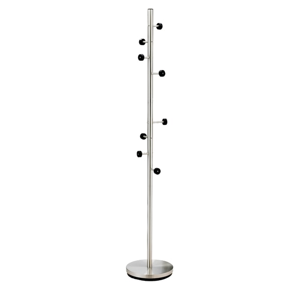 Photos - Display Cabinet / Bookcase Adesso � Swizzle Coat Rack, 67 1/2"H x 12"W x 12"D, Satin Steel WK2030-22 