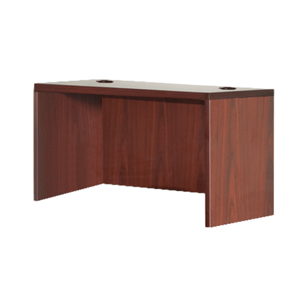 Essentials 48"W Rectangular Computer Desk Shell, Mahogany