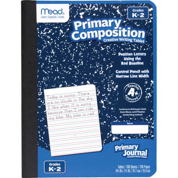 Mead® Primary K-2 Creative Story Journal, 7 1/2"" x 9 1/2"", 100 Sheets, Manuscript Alphabet -  9902