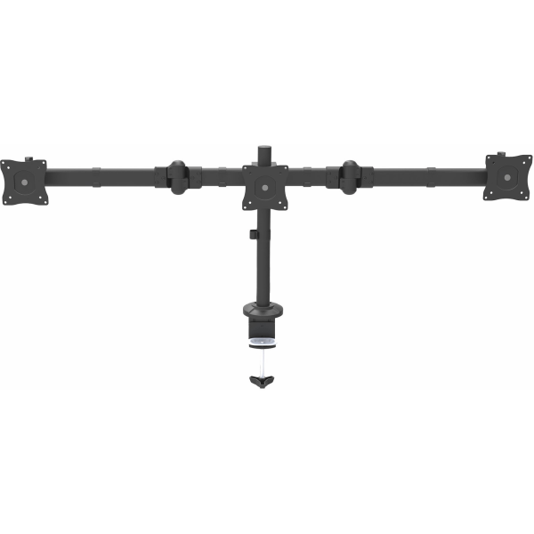 Desk Mount Triple Monitor Arm - Articulating - Steel - For VESA Monitors up to 27"- Clamp/Grommet - 3 Monitor Stand (ARMTRIO)