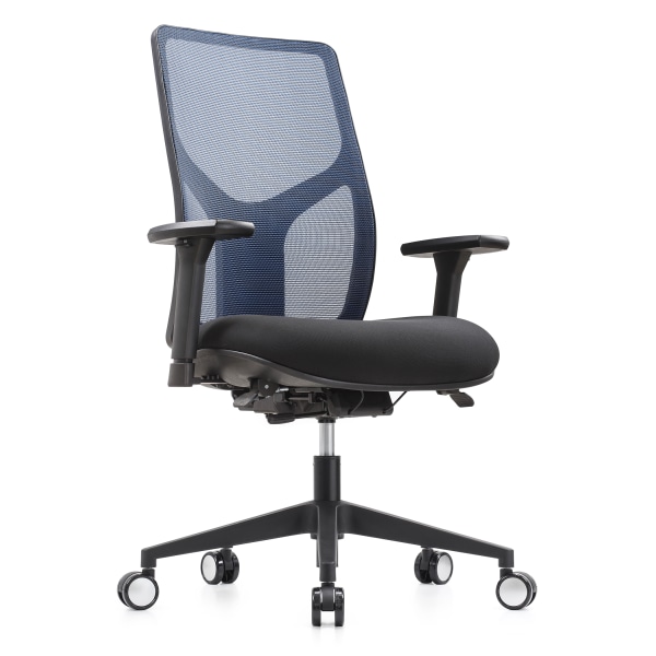 WorkPro® 4000 Series Multifunction Ergonomic Mesh/Fabric High-Back Executive Chair, Blue/Black, BIFMA Compliant -  V-4000-SPBU
