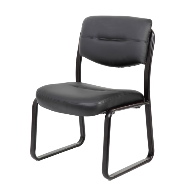 Guest Chair, Black Seat, Black Back, 23" W 24" L 34" H, No Arms, Molded Foam, Fabric Upholstery Seat