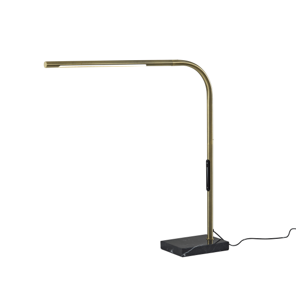 Adesso Cullen LED Desk Lamp With Smart Switch, 24""H, Antique Brass -  4353-21