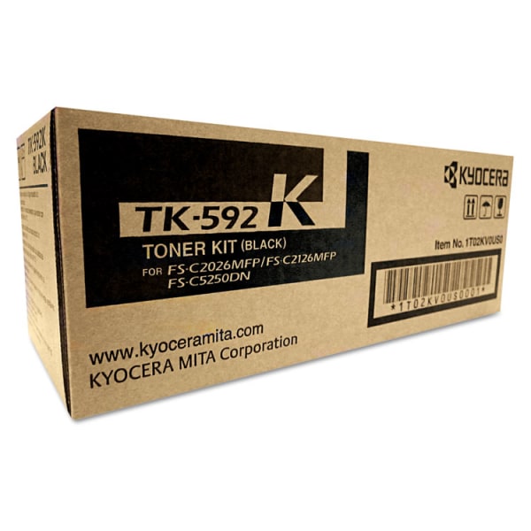 Kyocera TK 592K  Black  original  toner cartridge  for Kyocera FSC2026 FSC2126 FSC2526 FSC2626 FSC5250