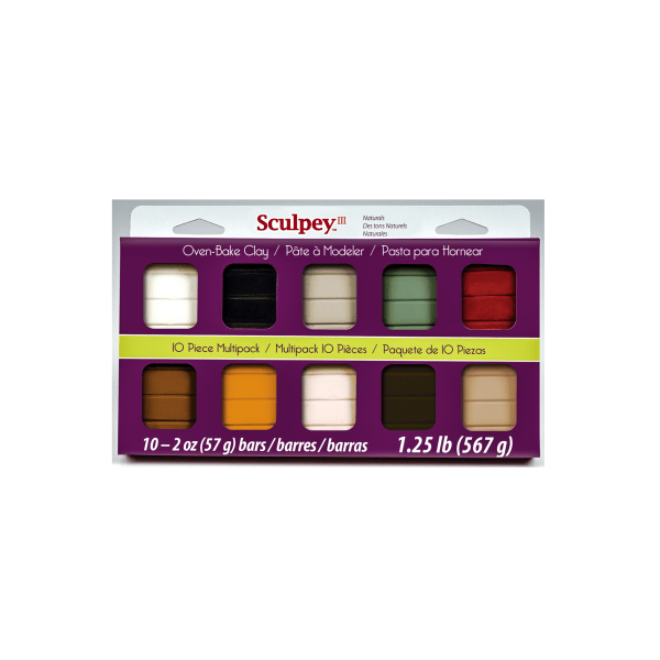Sculpey III Multipacks Clay, 2 Oz, Naturals, Set Of 10 -  49659
