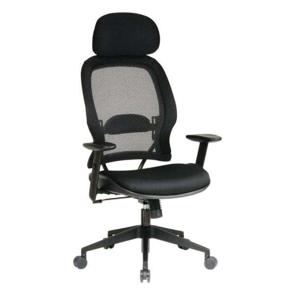 Office Star Professional Air Grid Mesh High-Back Office Chair With Headrest, Black