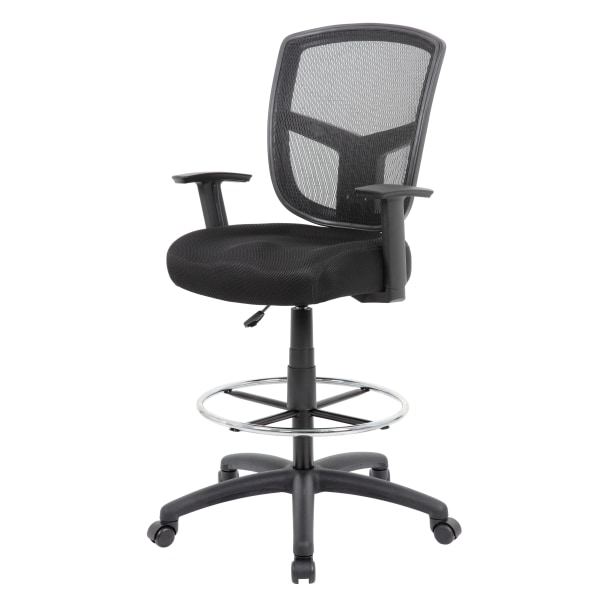 Boss Office Products Boss Contract Mesh Drafting Stool, Black (B16021) | Quill