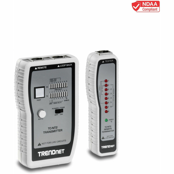 TRENDnet Network Cable Tester, Tests Ethernet, USB And BNC Cables, Accurately Test Pin Configurations up to 300m (984 ft), Local And Remote Testing, I -  TCNT2