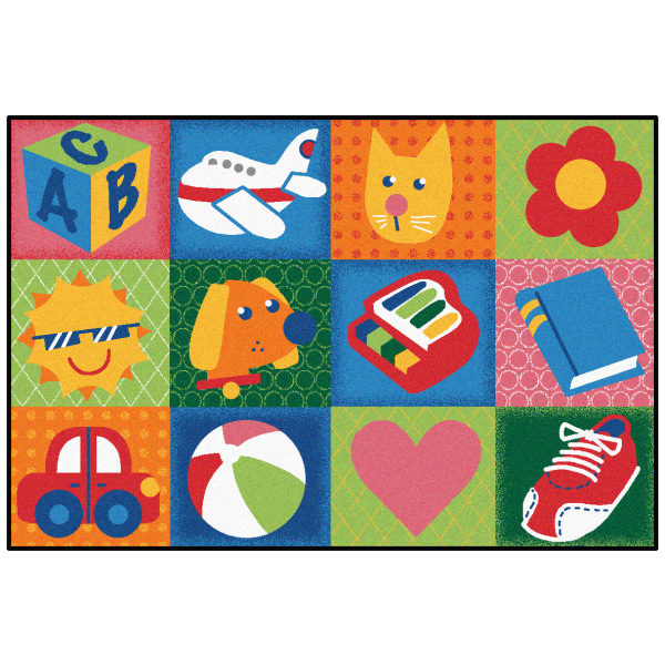 Carpets for Kids® KID$Value Rugs™ Toddler Fun Squares Activity Rug, 4' x 6' , Multicolor -  48.25