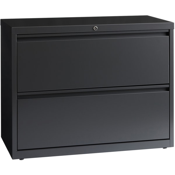 Lorell® 36"W x 18-5/8"D Lateral 2-Drawer File Cabinet, Charcoal