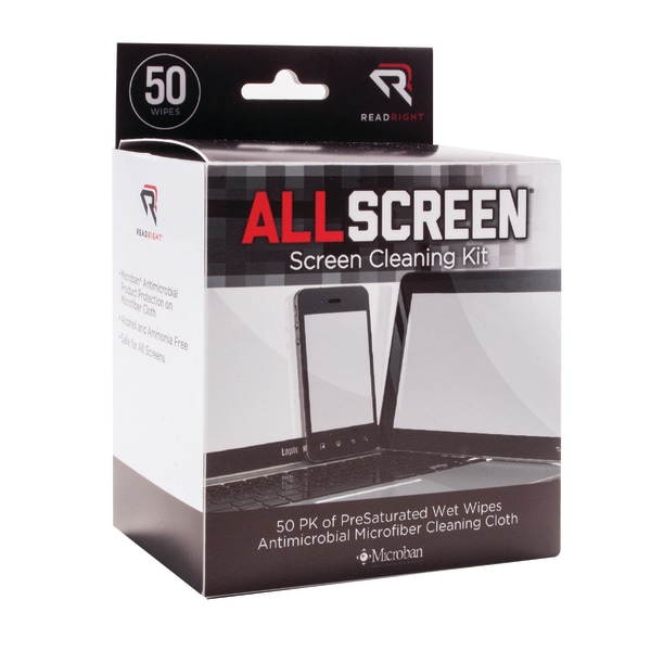 Advantus Read/Right Screen Cleaning Kit - For Display Screen - Alcohol-free, Ammonia-free, Reusable, Antimicrobial, Anti-bacterial, Prevents Germs - M -  RR15039