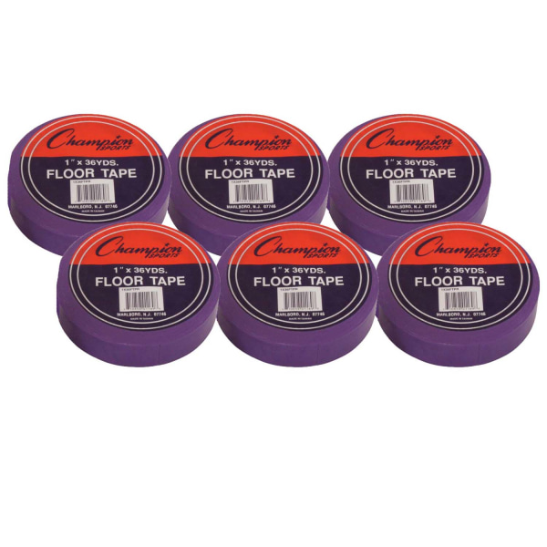 Champion Sports Floor Marking Tape 1 x 36 yd Purple Pack Of 6 Rolls