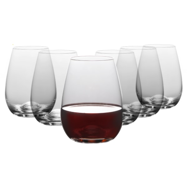 table 12 lead-free crystal beverage glasses, 15.5 oz, clear, set of 6 glasses