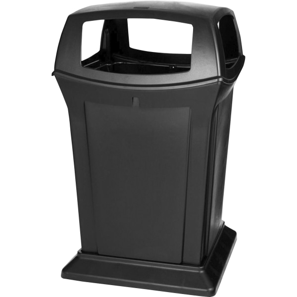 Rubbermaid Fire-Safe Ranger Outdoor Trash Can w/Lid, Black Resin, 45 Gal. (FG917388BLA) | Quill