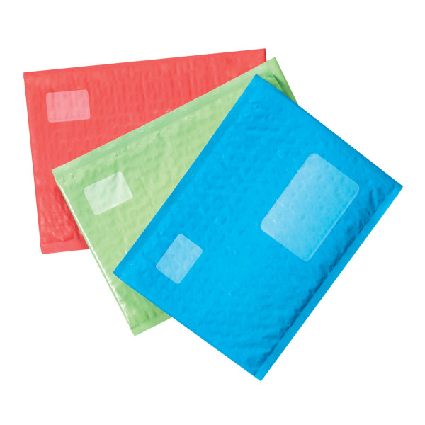 Scotch® Cushioned Mailer, #2, 8 1/2" x 11", Red/Blue/Green, Pack Of 6