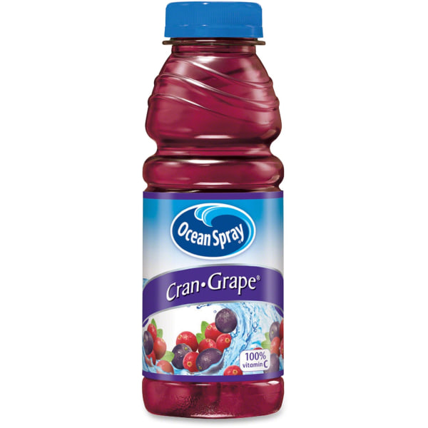 Ocean Spray Cran-Grape Juice Drink - 15.20 fl oz (450 mL) - Bottle - 12 / Carton -  70193