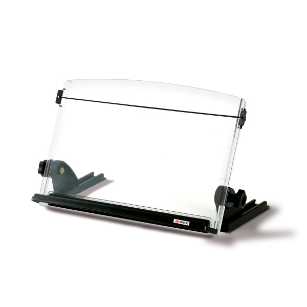 3M Plastic Document Stand with Lip & Guide Bar, Black/Clear (DH630) | Quill