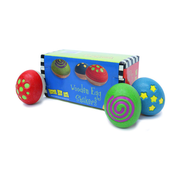 Sounds Like Fun! Wooden Egg Shakers, Multicolor, Set Of 3 Shakers