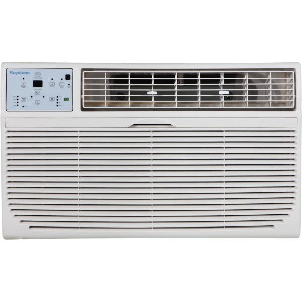Keystone 230V Through-The-Wall Air Conditioner With Heat, 12,000 BTU, 14 1/2""H x 24 3/16""W x 20 5/16""D, White -  KSTAT12-2HC