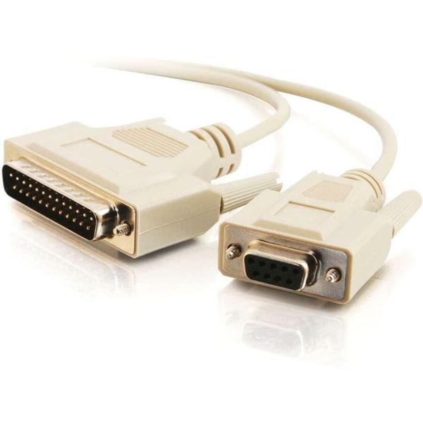 Photos - Cable (video, audio, USB) C2G 6ft DB25 Male to DB9 Female Null Modem Cable - DB-25 Male - DB-9 Female - 6ft - Beige 03019