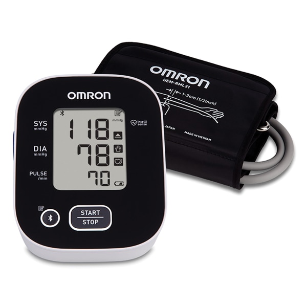 Omron® 3 Series® Digital Upper Arm Blood Pressure Monitor With D-Ring Cuff, 1 Size, Black/White -  BP7150
