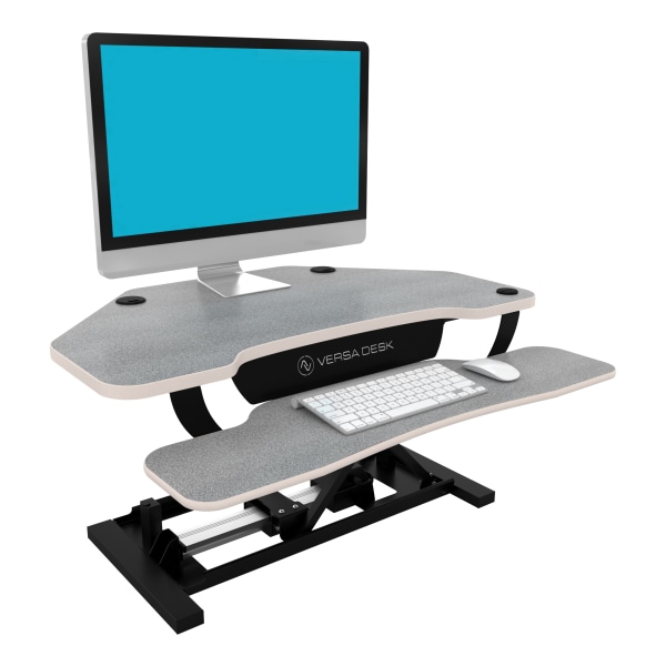 VersaDesk Power Pro Corner Push-Button Electric Height-Adjustable Sit-to-Stand Desk Riser, Gray -  OD7643624-00-03