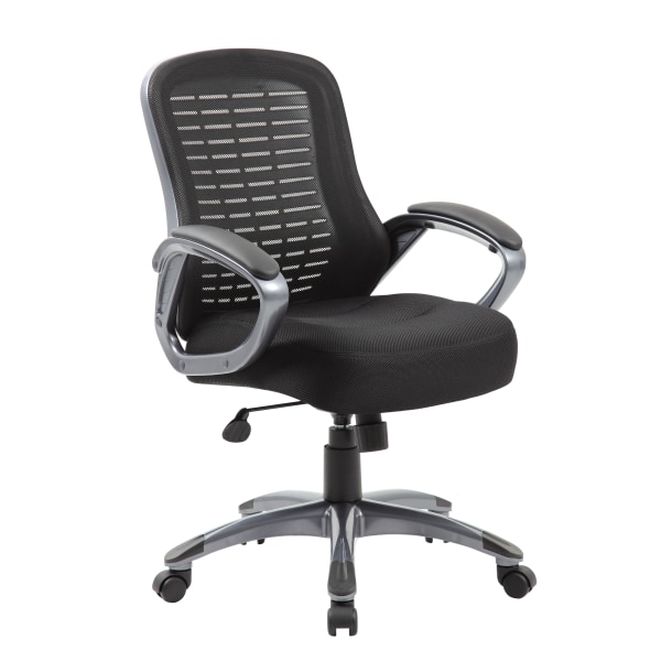 Boss Office Products Ribbed Mesh High-Back Task Chair, Black